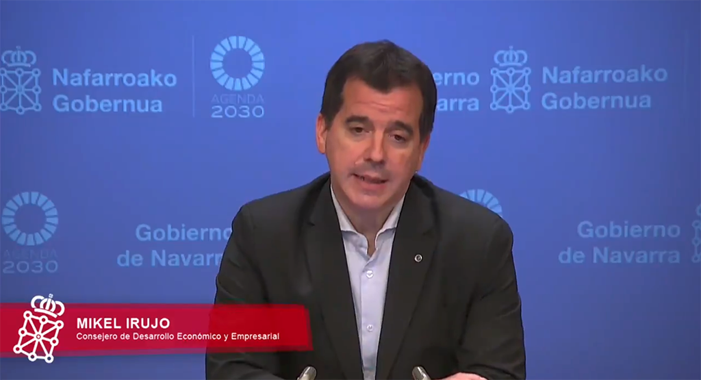 El consejero de Desarrollo Económico y Empresarial, Mikel Irujo en un momento de la presentación