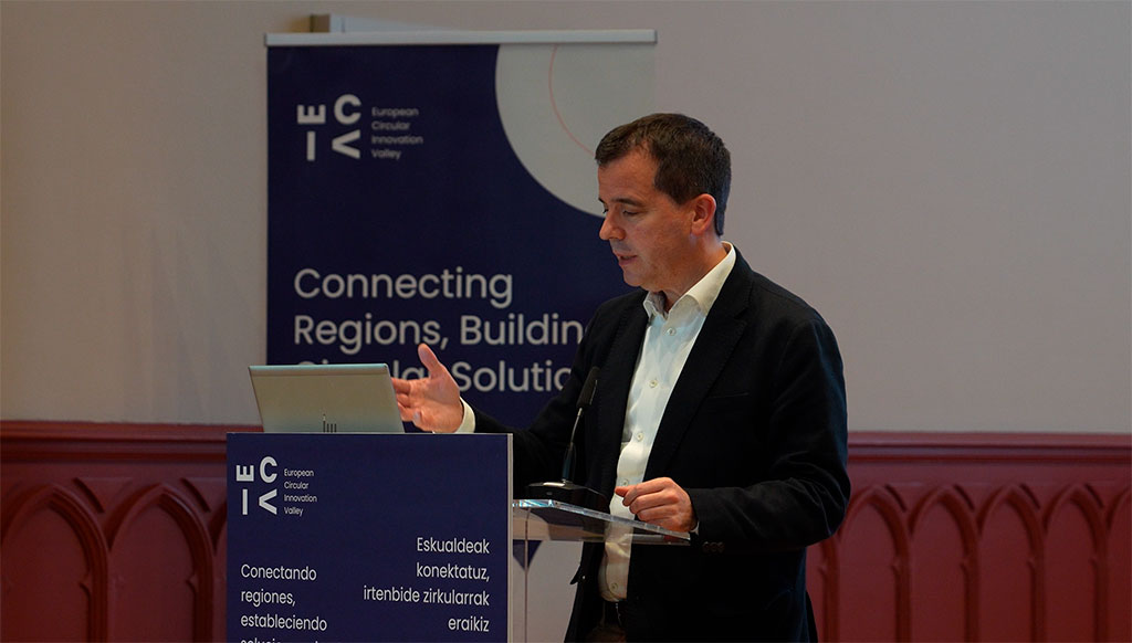 El consejero Irujo en la jornada del proyecto ‘European Circular Innovation Valley’.