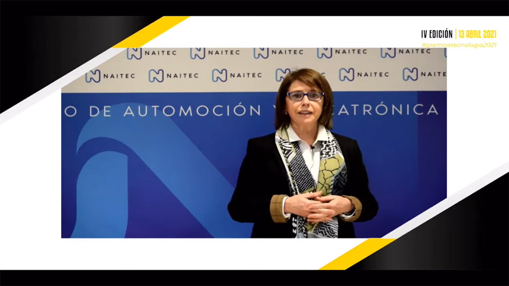Estibaliz Erauzquin en el momento de la recogida virtual del premio