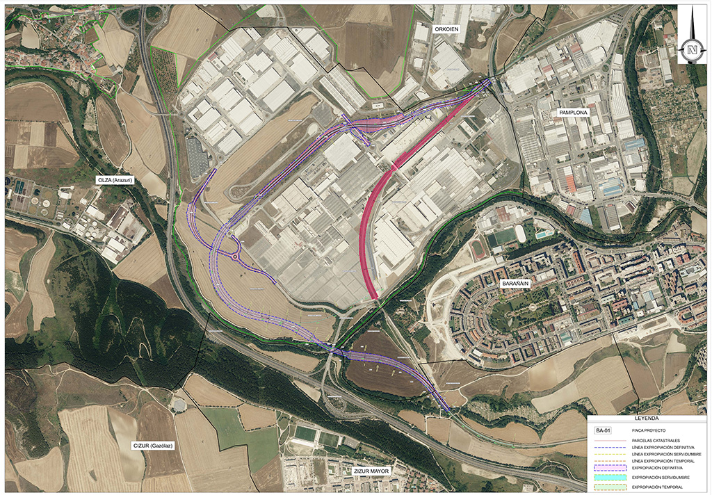 El Gobierno de Navarra licita por 1,7 millones el proyecto para construir una variante ferroviaria entre los polígonos industriales de Landaben y Arazuri-Orkoien