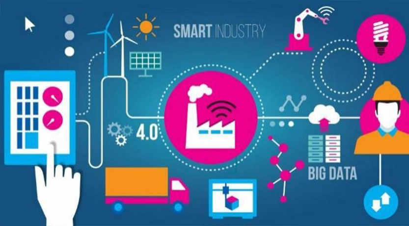 Imagen con múltiples iconos representativos de Smart Industry