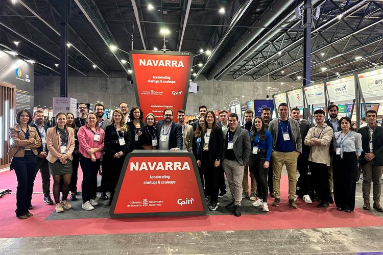 Representantes de las empresas navarras que participan en la feria en Barcelona. 