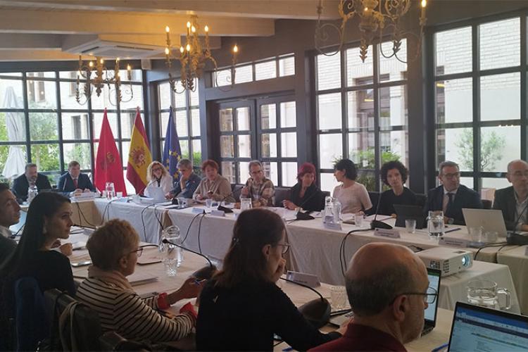 Un momento de la reunión entre representantes del Gobierno de Navarra y de la Comisión Europea