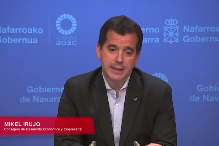 El consejero de Desarrollo Económico y Empresarial, Mikel Irujo en un momento de la presentación