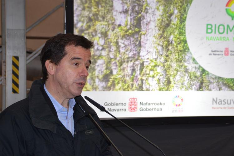 El consejero Irujo, durante la presentación de la Oficina de Biomasa