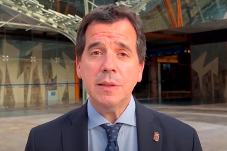El consejero Mikel Irujo en una jornada sobre economía circular. 