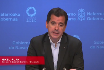 El consejero de Desarrollo Económico y Empresarial, Mikel Irujo en un momento de la presentación